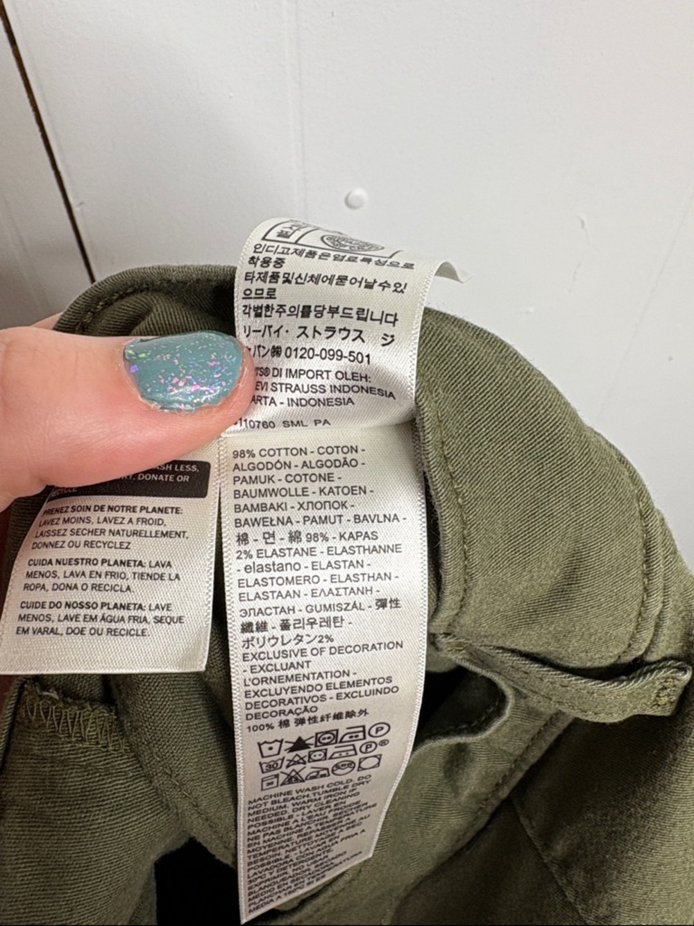 Levis Pants Womens 26 Utility Tapered Baggy Ankle Olive Green Granola Core - Picture 6 of 8